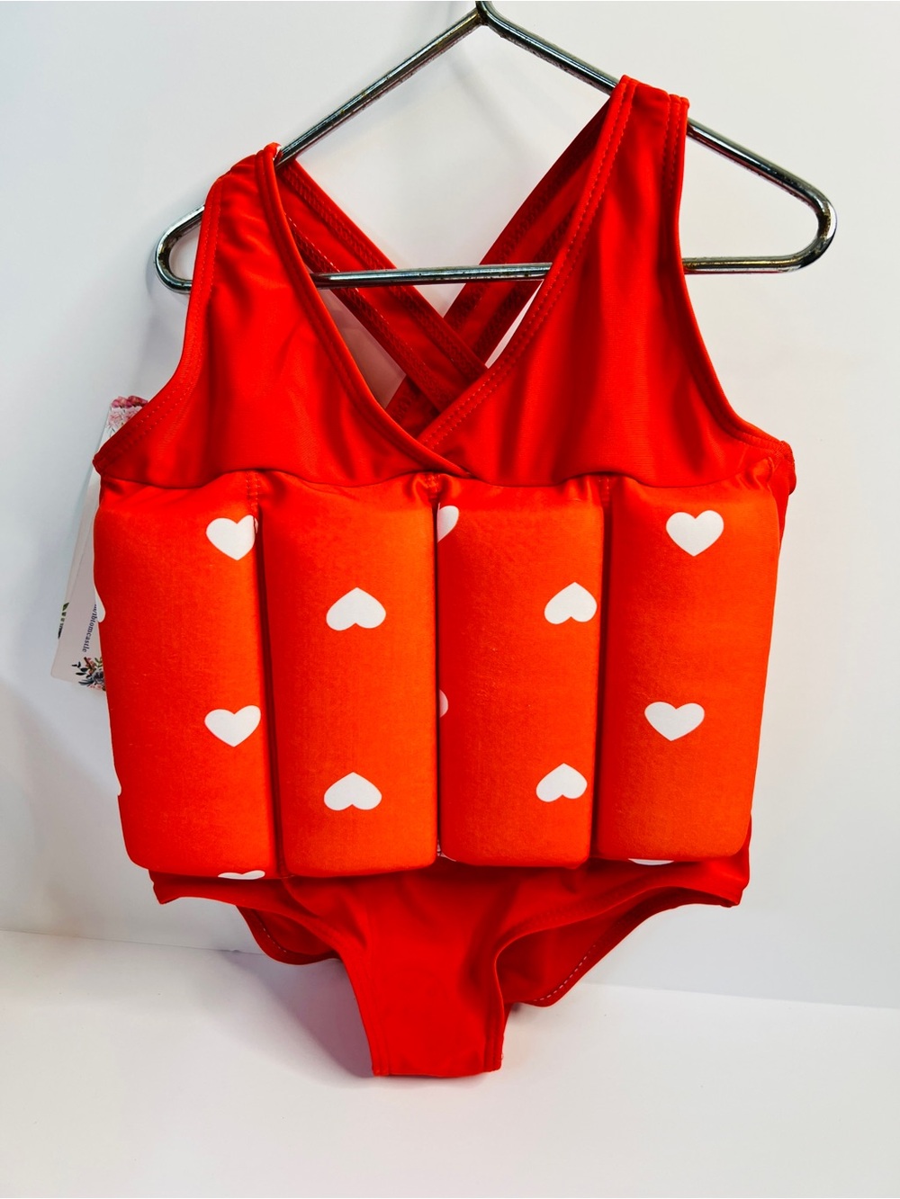 Safety Water Flotation Vest/Bathing Suit All In One Red Heart Float 12-24 Months